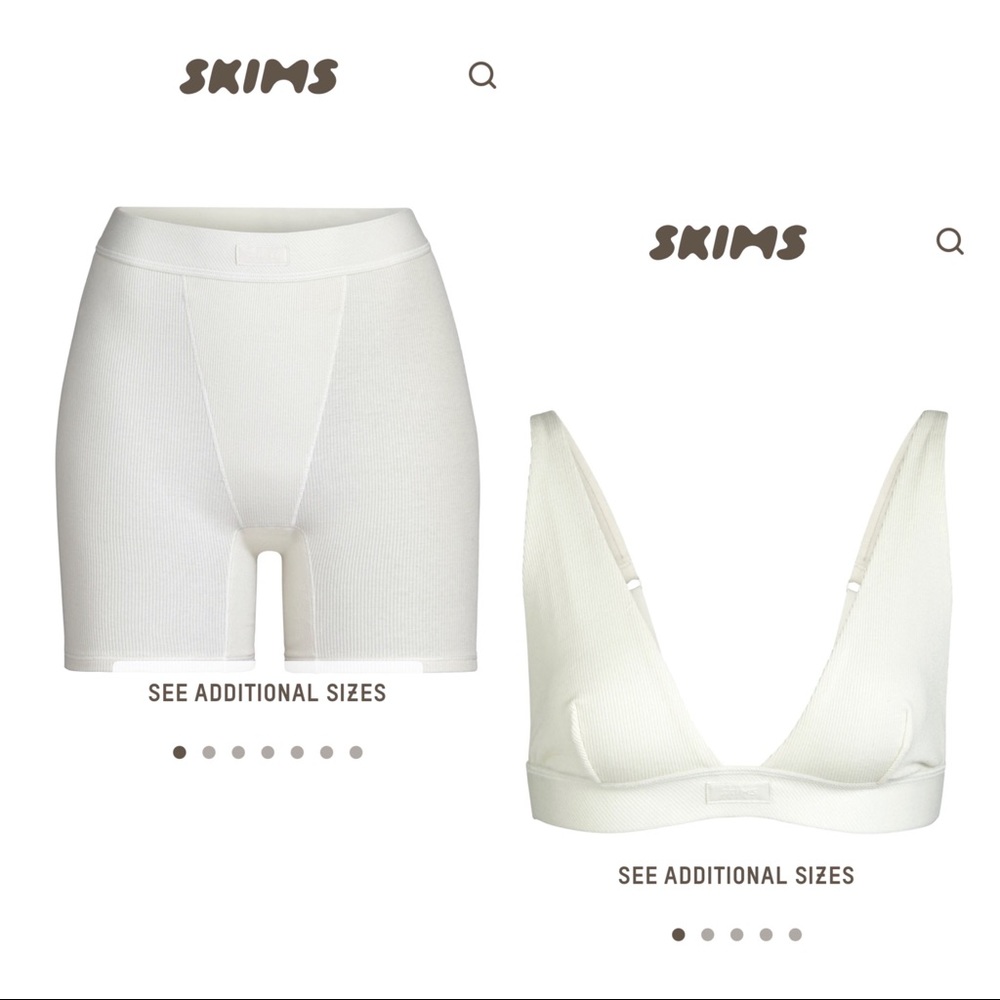 Skims cotton plunge bra + skims cotton ribbed boxers